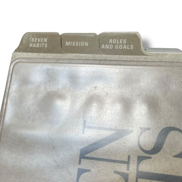 Franklin Covey 7 Habits Leather Planner Organizer Brown Binder Tabs Paper Insert - Picture 15 of 16